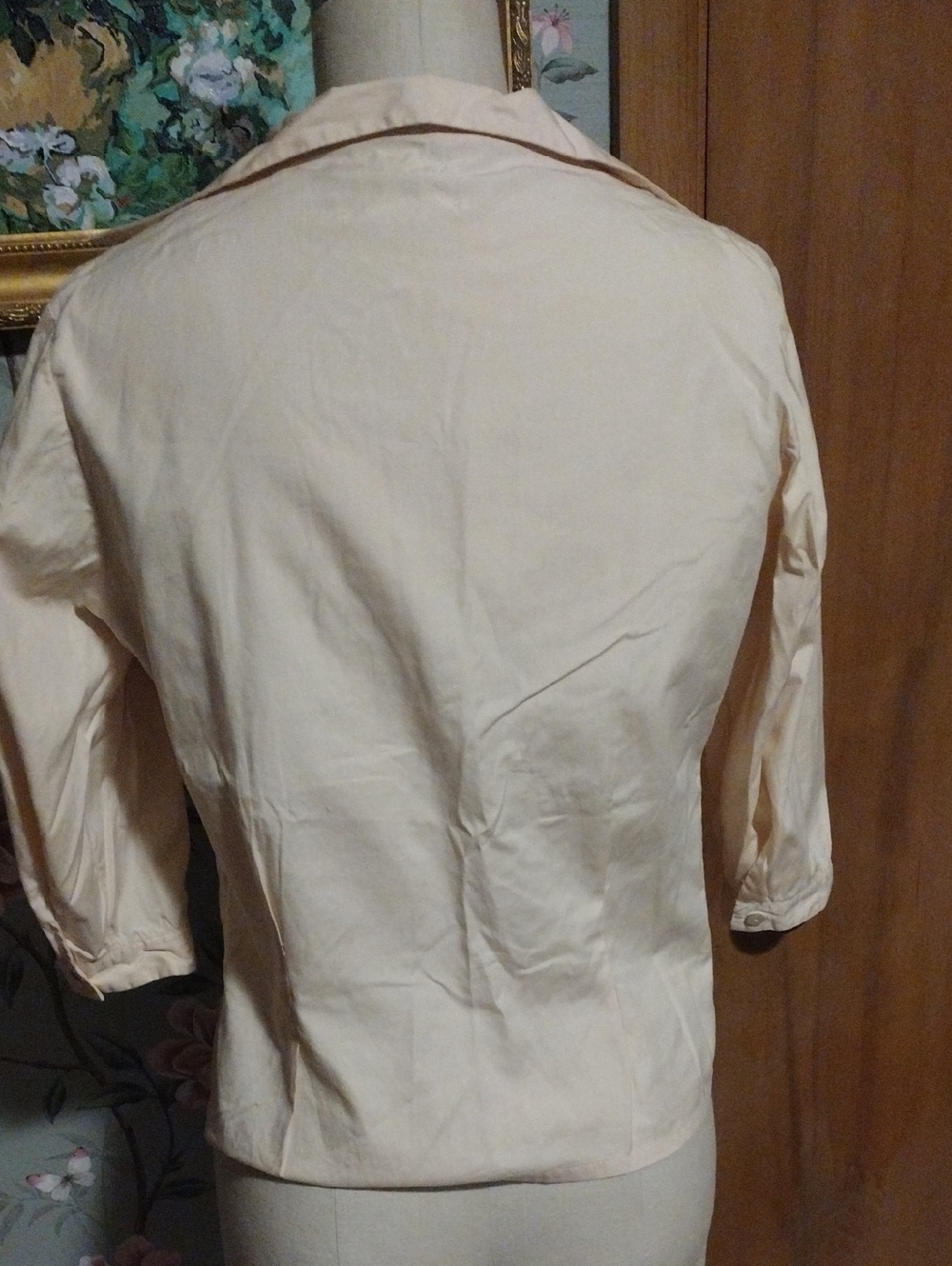 Vintage Cotton Cream Blouse - Picture 3 of 12